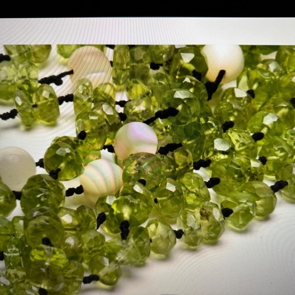 Haute Couture Eva Nueva Italian Peridot/Pearls 9 Strands Necklace - Picture 11 of 13